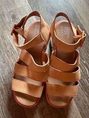 Sorel Joanie III Ankle Strap Wedge Platform Suede Sandal|Womens 7.5|